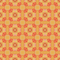 Nature Seamless Pattern Mushroom Plant Background Damask Art