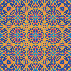 Nature Seamless Pattern Mushroom Plant Background Damask Art