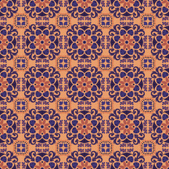 Nature Seamless Pattern Mushroom Plant Background Damask Art