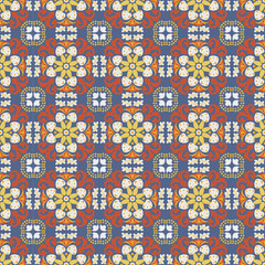 Nature Seamless Pattern Mushroom Plant Background Damask Art