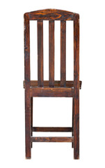 back view of wooden chair isolated with clipping path