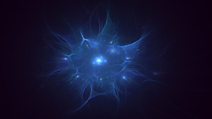 3D rendering abstract multicolor fractal light background