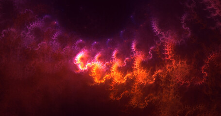 3D rendering abstract multicolor technology fractal light background