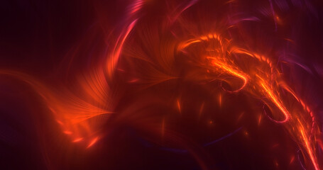 3D rendering abstract multicolor fractal light background