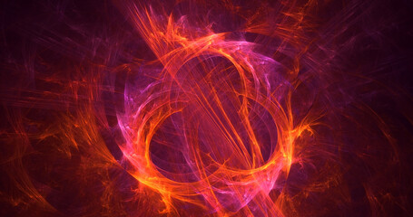 3D rendering abstract multicolor technology fractal light background