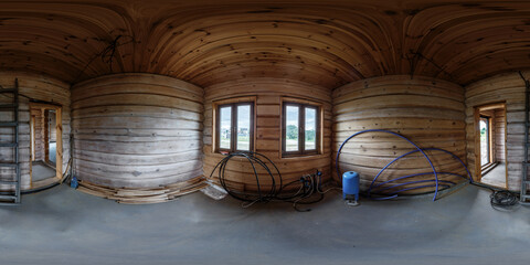 An empty white room without furniture. Full spherical Hdri Panorama 360 degrees in the inner room...