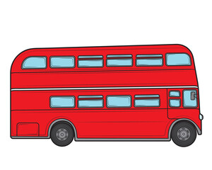Double-decker bus in London in isolate on a white background. Vector illustration.