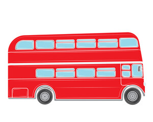 Double-decker bus in London in isolate on a white background. Vector illustration.