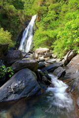 The famous Xinliao Waterfall in Dongshan Township, Yilan County, Taiwan