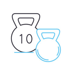 kettlebell line icon, outline symbol, vector illustration, concept sign