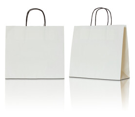 paper bag isolated with reflect floor for mockup