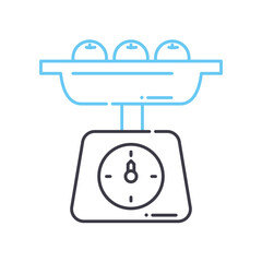Obraz premium scales line icon, outline symbol, vector illustration, concept sign