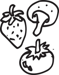 line drawing fresh vegetables