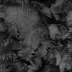 Flowers and Leaves, Digital Art Collage