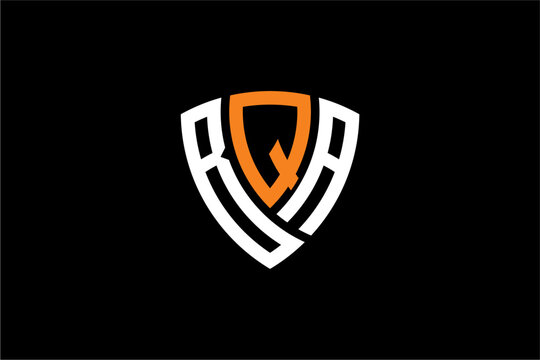 BQA creative letter shield logo design vector icon illustration
