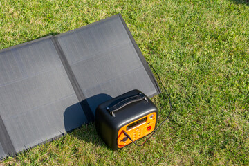 Solar panel and portable energy bank.
