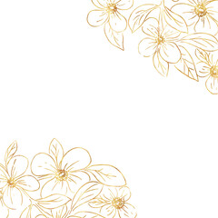 Gold flower hand drawn illustration