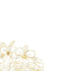 Gold flower hand drawn illustration