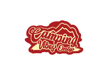 Camping t shirt , sticker and logo design template sets