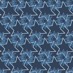 Blue gray seamless pattern with abstract ornament for the design and decoration of clothes