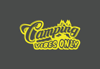 Camping t shirt , sticker and logo design template sets