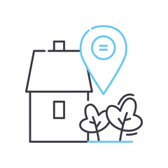 Fototapeta premium home position line icon, outline symbol, vector illustration, concept sign