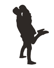 silhouette of love couple