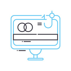 phishing line icon, outline symbol, vector illustration, concept sign