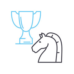 horse riding line icon, outline symbol, vector illustration, concept sign
