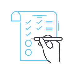tests line icon, outline symbol, vector illustration, concept sign