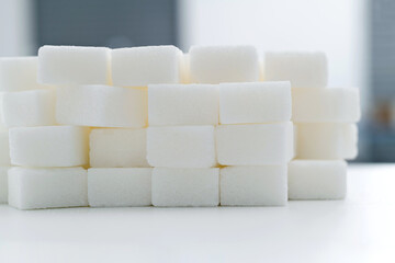 Background of many sugar cubes