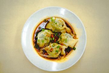 Sichuan Chilli Oil Wonton Dim Sum in Singapore.