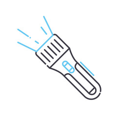flash light line icon, outline symbol, vector illustration, concept sign