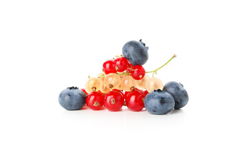 Fresh tasty berries isolated on white background
