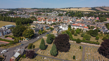 Scottish town Haddington view from the sky, East Lothian, Scotland, UK