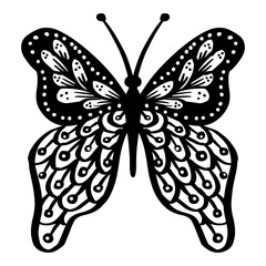 Beautiful  butterfly zentangle stylized.  Illustration of decorative. 