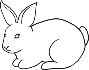cute rabbit line drawing