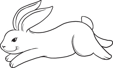 cute rabbit line drawing