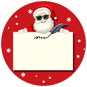 Santa Claus with empty board template