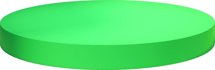 Fototapeta premium A smooth circular pedestal for placing green products.