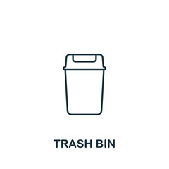 Trash Bin icon. Line simple icon for templates, web design and infographics