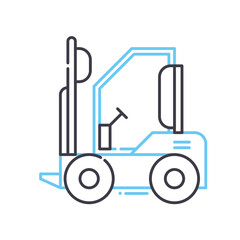 forklift line icon, outline symbol, vector illustration, concept sign