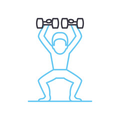 fitness line icon, outline symbol, vector illustration, concept sign