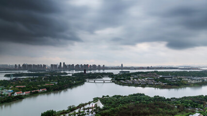 Fototapeta premium Storm clouds over the city