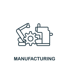 Manufacturing icon. Line simple Industry 4.0 icon for templates, web design and infographics