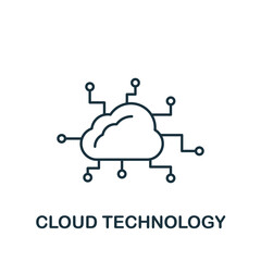 Cloud Technology icon. Line simple Industry 4.0 icon for templates, web design and infographics