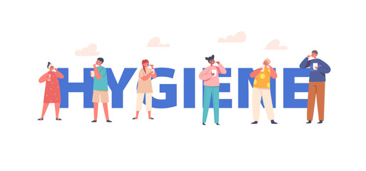 Kids Hygiene Concept. Happy Children Brushing Teeth. Kids with Toothbrush and Paste Brush Teeth, Dental Care Poster