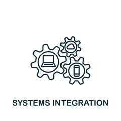 Systems Integration icon. Line simple Industry 4.0 icon for templates, web design and infographics