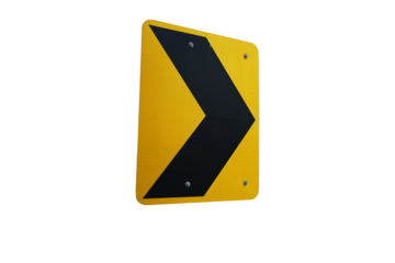 guiding warning sign to warn the curve