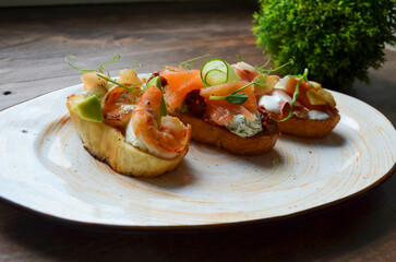 Appetizing restaurant dish for menu design